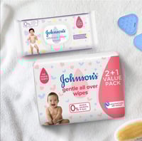 علبة مناديل مبللة للاطفال جنتل اول اوفر من جونسون...