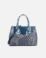 شنطة نسائية بتصميم كلاسيك بلون أزرق