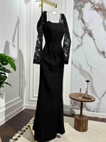 فستان سهره طويل باكمام دانتيل