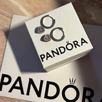 حلق بندورا قلب وردي فضه عيار 925