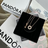 سلسال دائري روز قولد بندورا فضه عيار 925