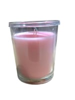 شمعة معطرة كاسة زجاجية وردي فاتح