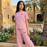 طقم وردي صيفي بناتي من PU