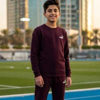 طقم ربيعي عنابي من pu ولادي وبناتي