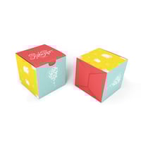 علبة توزيعات - أحمر وأصفر