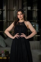 فستان سهره كسرات بوليسية باكتاف مكشوفه