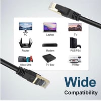 كيبل كات 8 إيثرنت RJ45 لشبكة إنترنت LAN مضفر محمي...