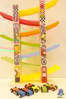 مسار السيارات الخشبي (7 مسارات)