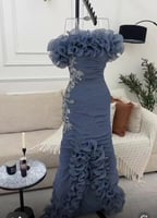 فستان فخم لسهره مميزه من خامة الجورجيت مع اورجنزا...