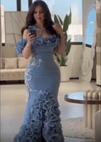 فستان فخم لسهره مميزه من خامة الجورجيت مع اورجنزا...