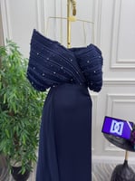 فستان سارة سهره ميكادو مطرز المقاسات بالرقم 1-2-3-...