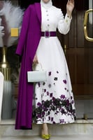 طقم ملكي تركي راقى ٣ قطع قماش دبل ايطالي طباعة ديج...