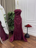 فستان سهرة خمري