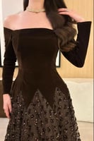 فستان فخم المقاسات بالأرقام | 6-8-10-12-14 بالحروف...