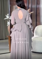 استايل فــسـتان القماش/ شيفون مطرز