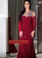 *جديد كادي الخامة : كريب - تطريز راقي المقاسات برق...