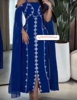 فستان سهره اللون الأسود وتيلي وعودي الخامة: كريب ا...