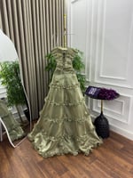 الفخم فستان سهره جزار لمعه كلفه تطريز وورد المقاسا...