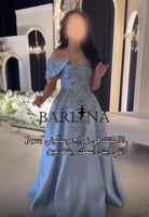 فستان فخم لسهره عريقه نوع القماش ميكادو خرز تطريز...