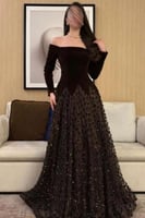 فستان فخم المقاسات بالأرقام | 6-8-10-12-14 بالحروف...