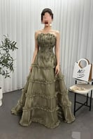 الفخم فستان سهره جزار لمعه كلفه تطريز وورد المقاسا...