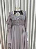 استايل فــسـتان القماش/ شيفون مطرز