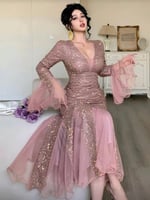 فساتين سهرة ⚡ ألون لحمي المقاسات برقم 1/2/3/4/5 ال...