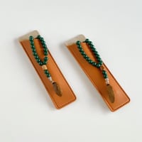 سبحة بخور خشب الكوك و حجر اخضر غامق