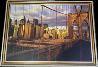 لوحة جسر بروكلين ومنظر مانهاتن عند الغروب