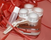 حافظة عدسات لاصقة من عين لون بينك