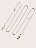 سلسلة نظارات ذهبية بتعليقة ورق 11825