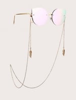 سلسلة نظارات ذهبية بتعليقة ورق 11825