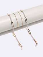 سلسلة نظارات مزخرفة بشكل اسطواني ذهبي 11844