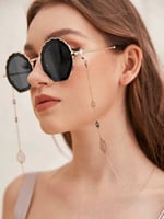 سلسلة نظارات ذهبية على شكل ورق مجوف 11827