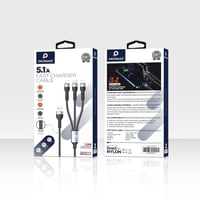 كيبل شحن من- قماش - متعدد 1.2 متر من ماركة PROMASS