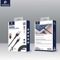 كيبل شحن - قماش - USB ايفون متر واحد من ماركة PROM...