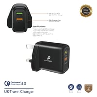 رأس شاحن بقوة 30 واط سريع بمدخلين USB من ماركة - P...