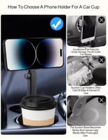 حامل جوال مغناطيسي يركب محل الأكواب ويتحرك جميع ال...