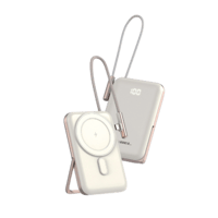 باور بانك لاسلكي سريع مع حامل وكابل مدمج 10 الف مل...