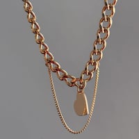 سلسلة جنزبر مطلي ذهب عيار ٢١ مع قلب (45cm) MN-015