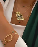 طقم خريطة المملكة مطلي عيار ١٨ . LS-025.