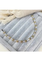 سوار مرصع بالألماس تصميم شكل XO ذهبي مع فضي (19cm)...