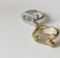 خاتم بتصميم مستوحى من تيفاني مفتوح مطلي ذهب عيار 1...