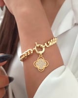 سوار فاخر مطلي ذهب عيار 14 بتصميم كلاسيكي عصري. MB...