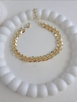 سوار جنزير كلاسيك مطلي ذهب عيار ١٤ . MB-221