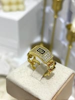 خاتم مستوحى من ماركة مطلي ذهب عيار ١٨ . MR-087