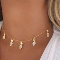 طقم شوكر مع حلق مستوحى من APM – ذهبي وفضي مطلي ذهب...