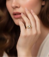 خاتم مفتوح بتصميم مستوحى من ميسكا مغطى بالزركون مط...