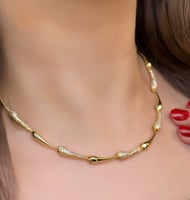 سلسال شوكر بتصميم مستوحى من بوتيغا مطلي ذهب عيار ١...