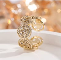 خاتم سمايل مطلي ذهب . MR-102